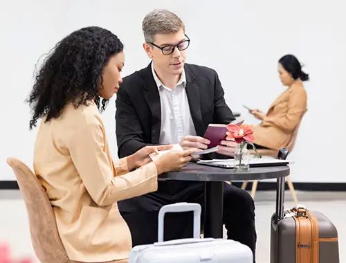 Canadian business team receiving guidance on immigration programs for hiring foreign talent