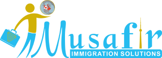 Musafir Immigration Solutions Inc. header logo for website navigation.